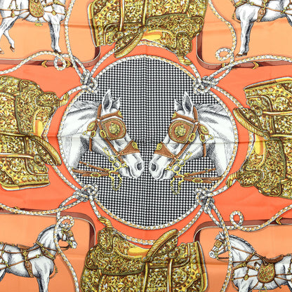 Gucci Silk Horses and Tassels Print Scarf Orange 3 of 3