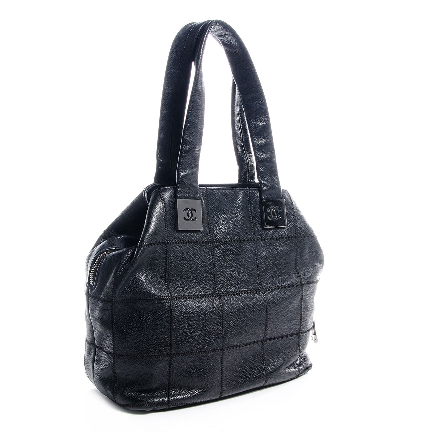 Caviar Square Stitched Tote Black