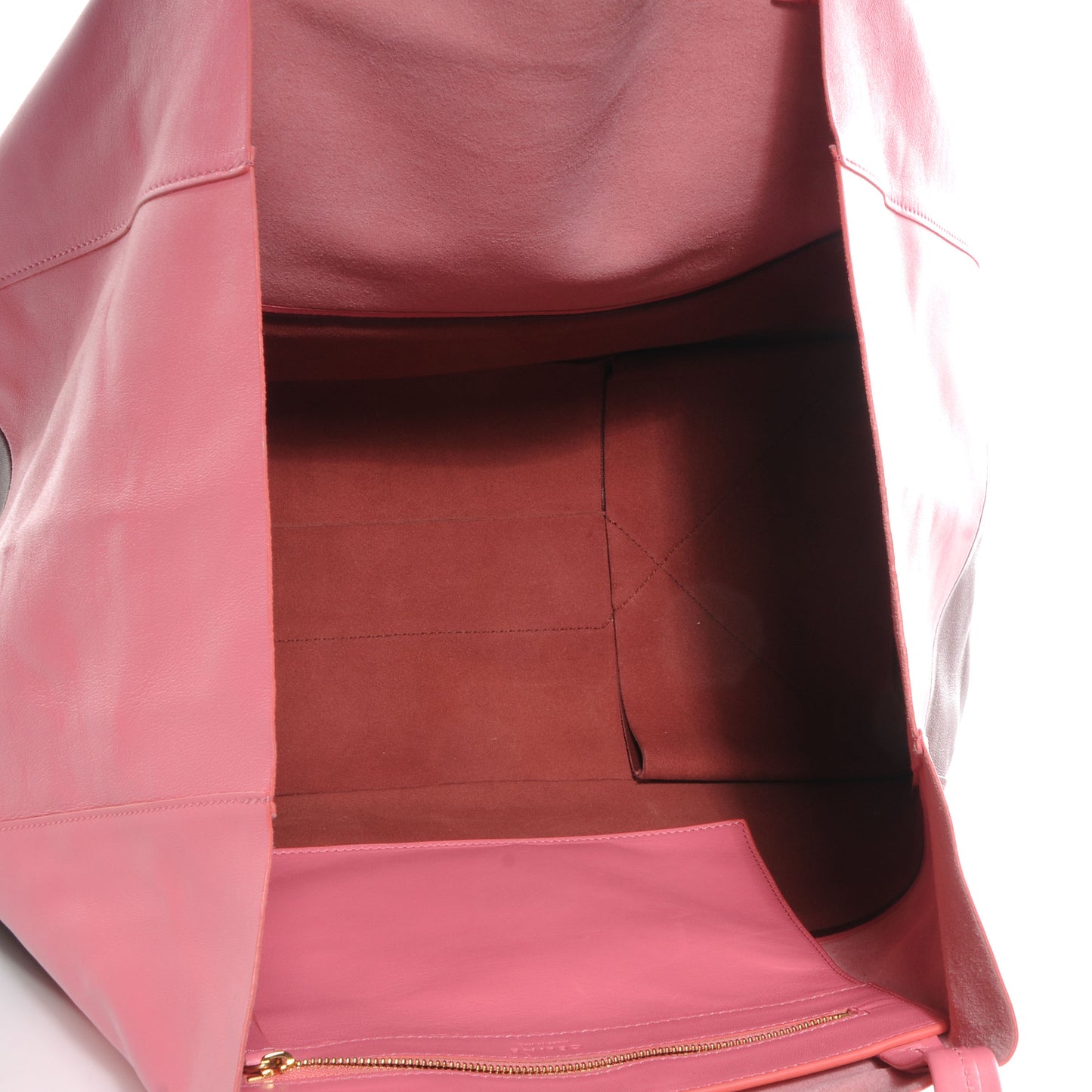 Lambskin Horizontal Bi-Cabas Pink Rust