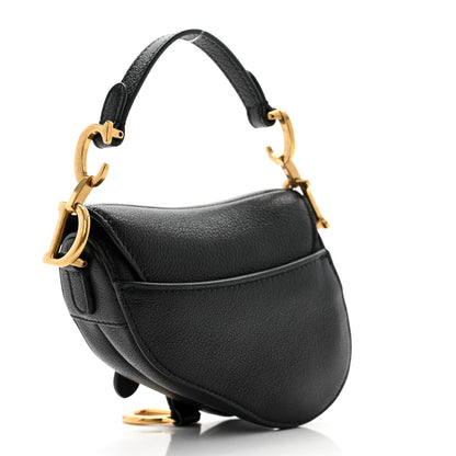 Christian Dior Goatskin Micro Saddle Bag Black 3 of 12