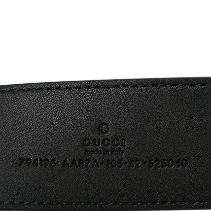 Gucci Piuma Calfskin Jumbo GG Embossed Interlocking G 40mm Belt 105 42 Black 5 of 8