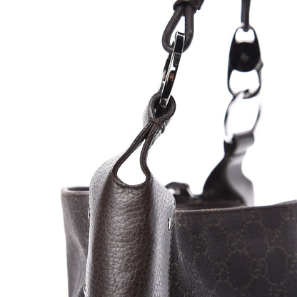Gucci Monogram Calfskin Horsebit Classic Ring Hobo Dark Brown 13 of 22