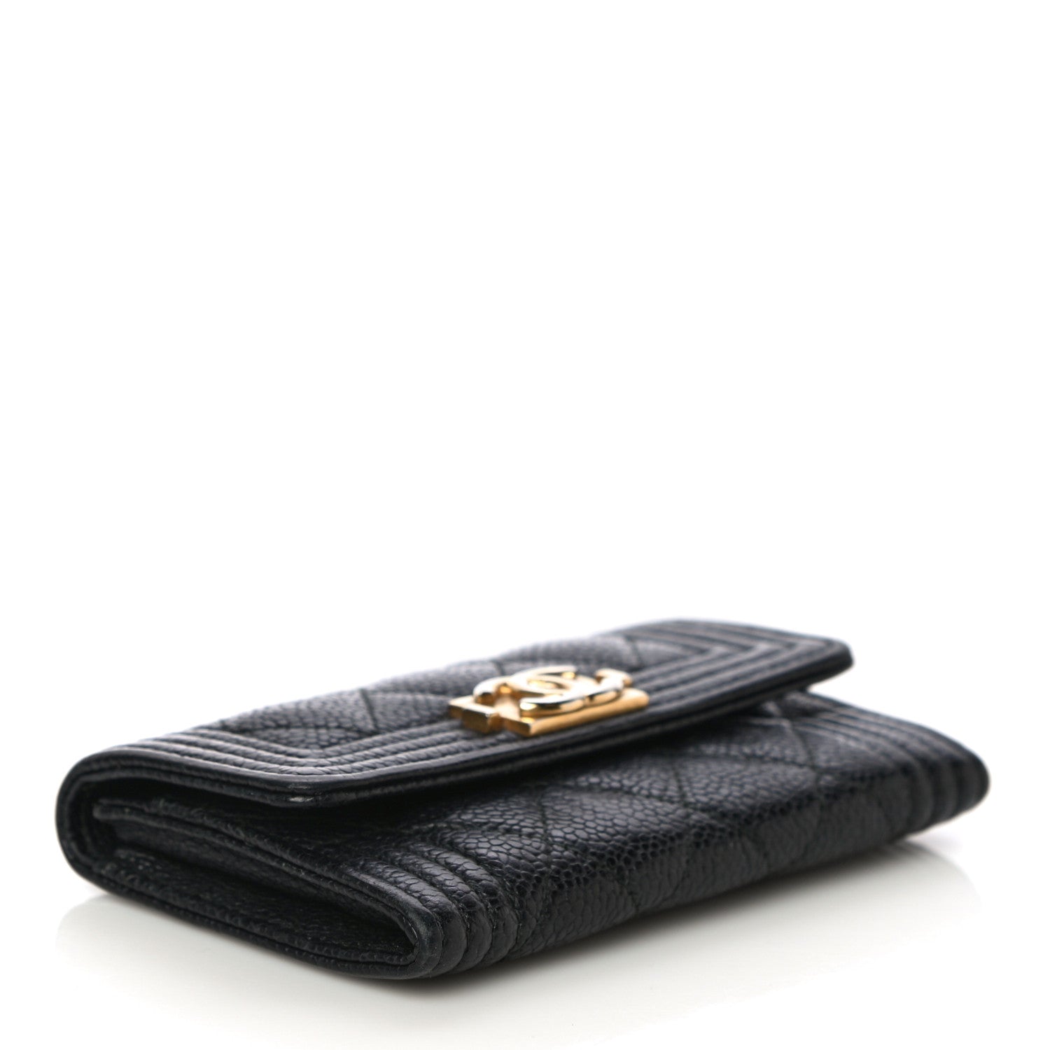 Chanel Caviar Quilted Boy Flap Card Holder Black 3 of 16