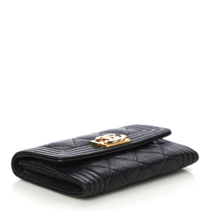 Chanel Caviar Quilted Boy Flap Card Holder Black 3 of 16