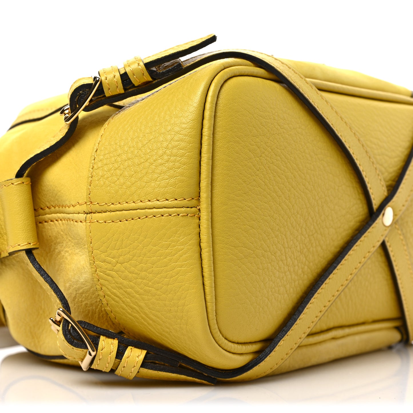 Calfskin Drawstring Hobo Yellow
