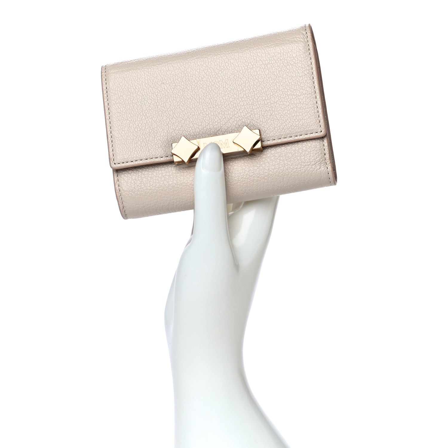 MCM Goatskin Milano Tri-Fold Wallet Beige 2 of 11