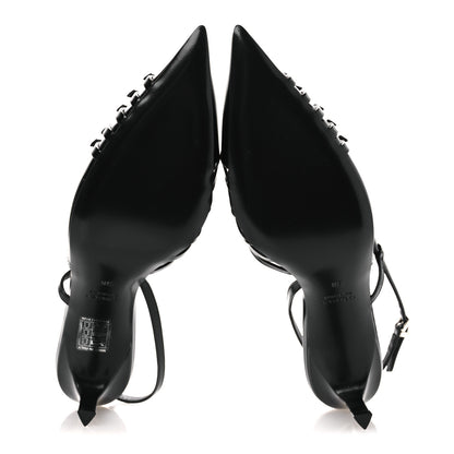 Gucci Patent Regent Calfskin Walma 65 Buckle Slingback Pumps 38 Black 7 of 11