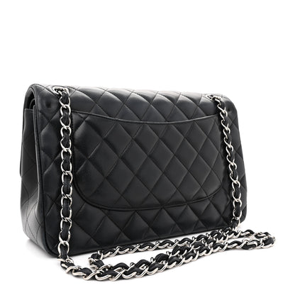 Chanel Lambskin Quilted Jumbo Double Flap Black 3 of 16