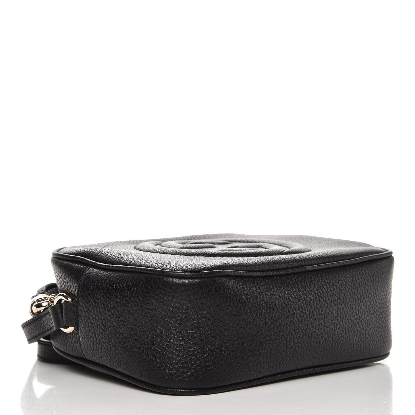 Pebbled Calfskin Small Soho Disco Bag Black