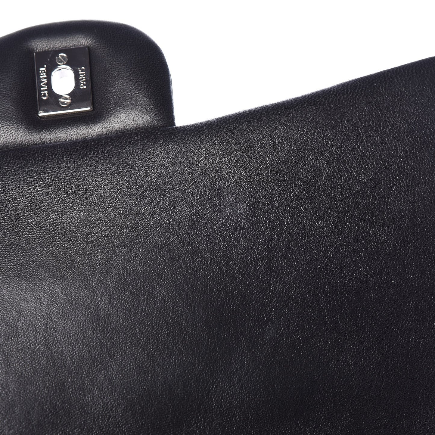 Lambskin Quilted Jumbo Easy Carry Flap Black
