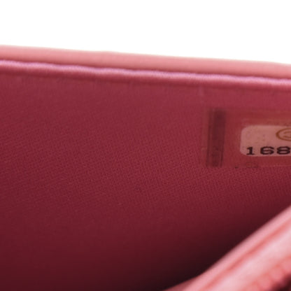 Chanel Lambskin Camellia Embossed Wallet On Chain WOC Pink 8 of 12