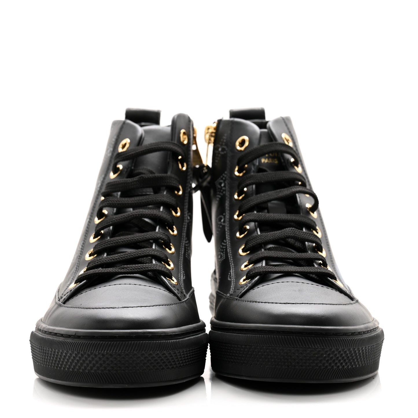 Calfskin Monogram Stellar Sneaker Boots 35.5 Black White