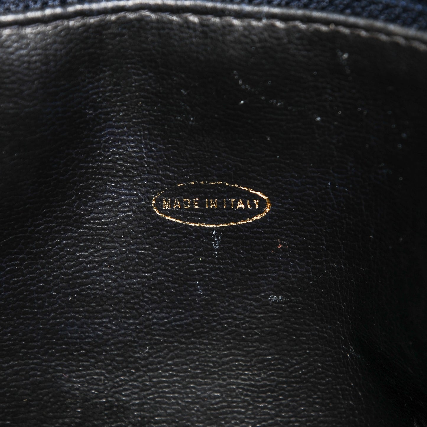Lambskin Quilted Shoulder Bag Navy Blue