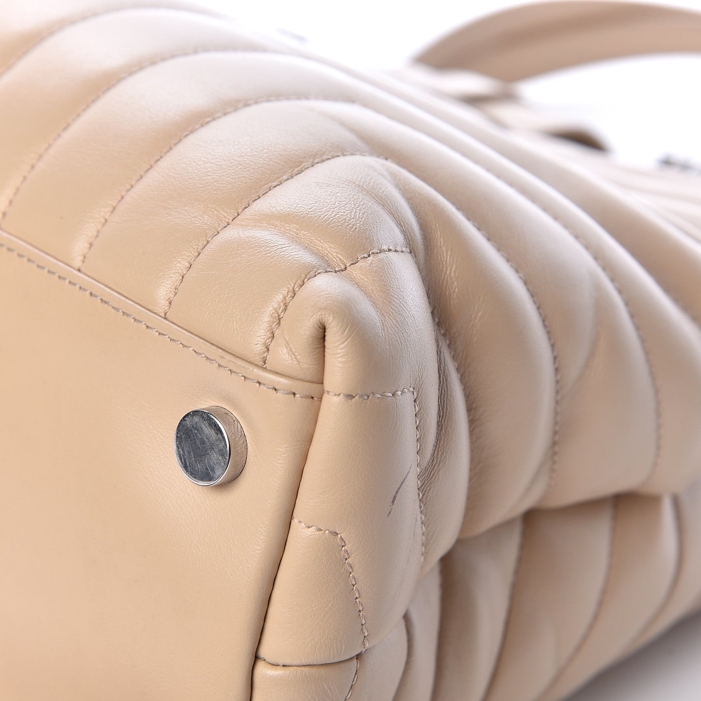 Calfskin Y Quilted Monogram Large Loulou Shopper Nude Powder
