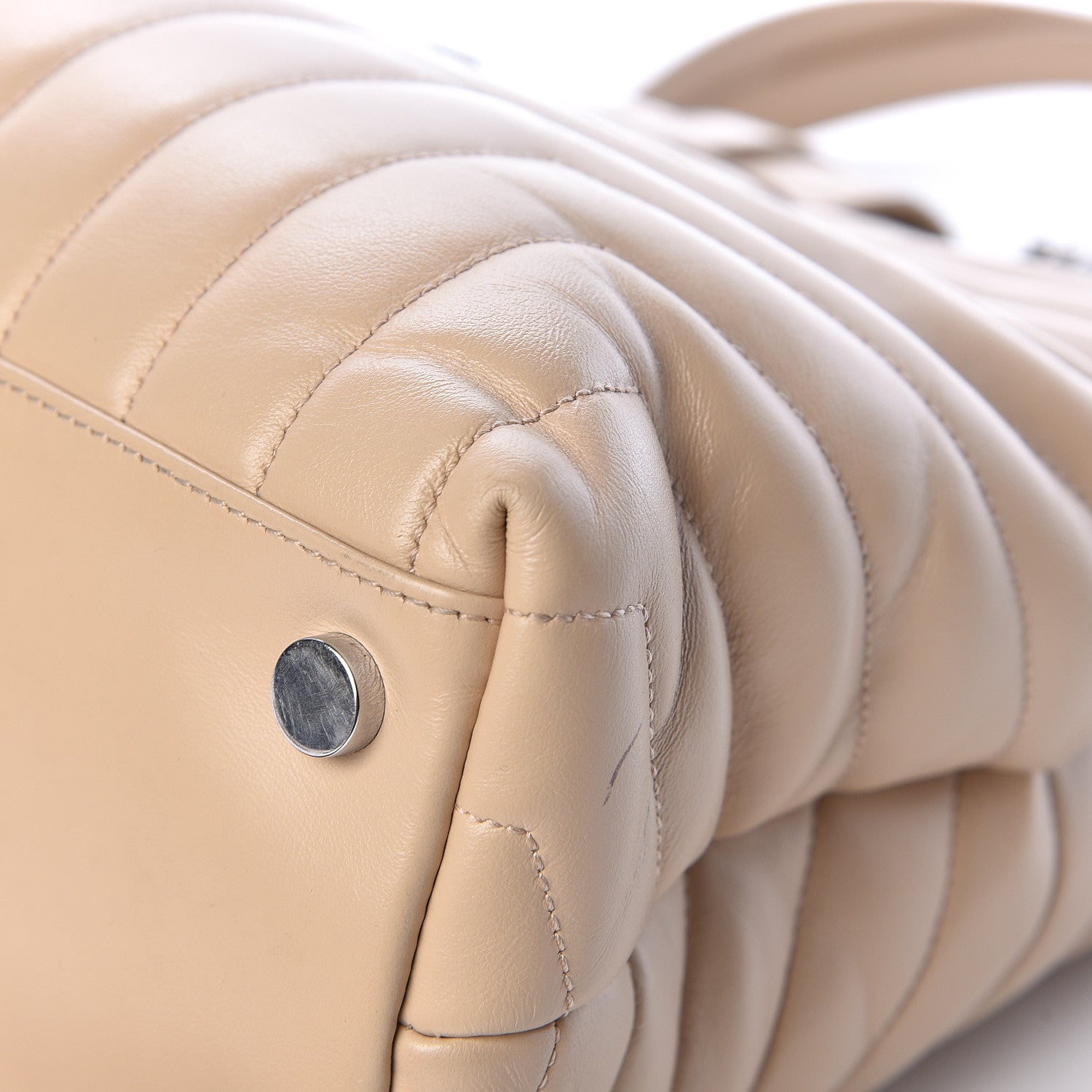 Saint Laurent Calfskin Y Quilted Monogram Large Loulou Shopper Nude Powder 11 of 12