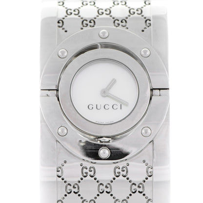 Gucci Stainless Steel Mother of Pearl 33mm Twirl Quartz Watch 1 of 8