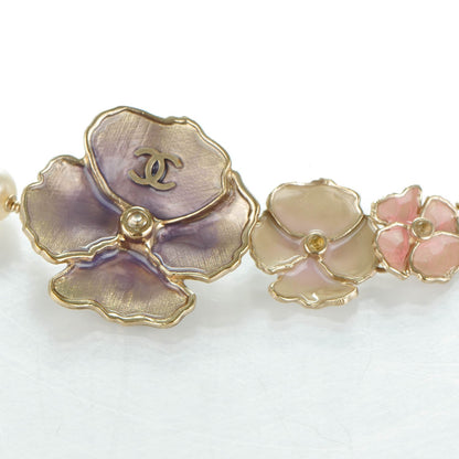 Chanel Pearl Enamel Crystal Camellia CC Headband 4 of 5