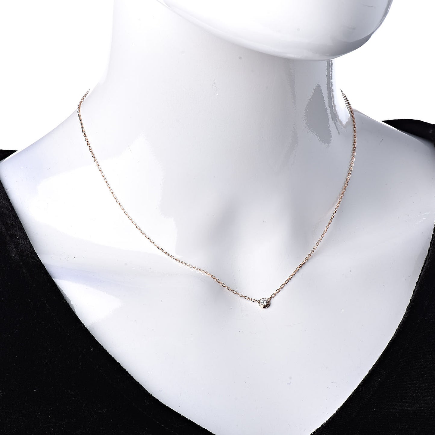 18K Pink Gold Diamond SM D'Amour Pendant Necklace