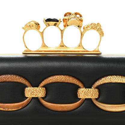 Alexander McQueen Nappa Chain Knuckle Box Clutch Black 7 of 9