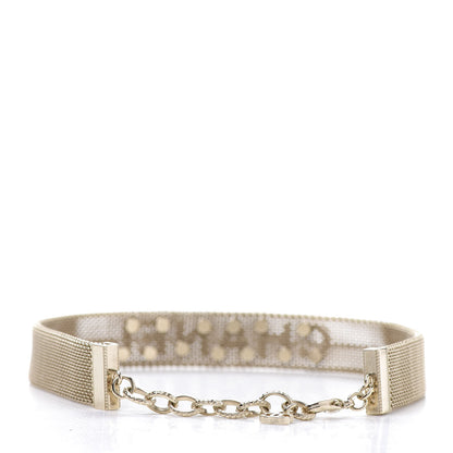 Chanel Mesh Ribbon Choker Necklace Gold 5 of 10