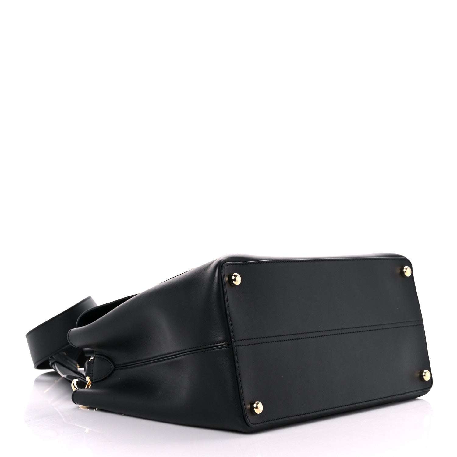 Burberry Smooth Bonded Calfskin Large Saddle Tote Black 4 of 13