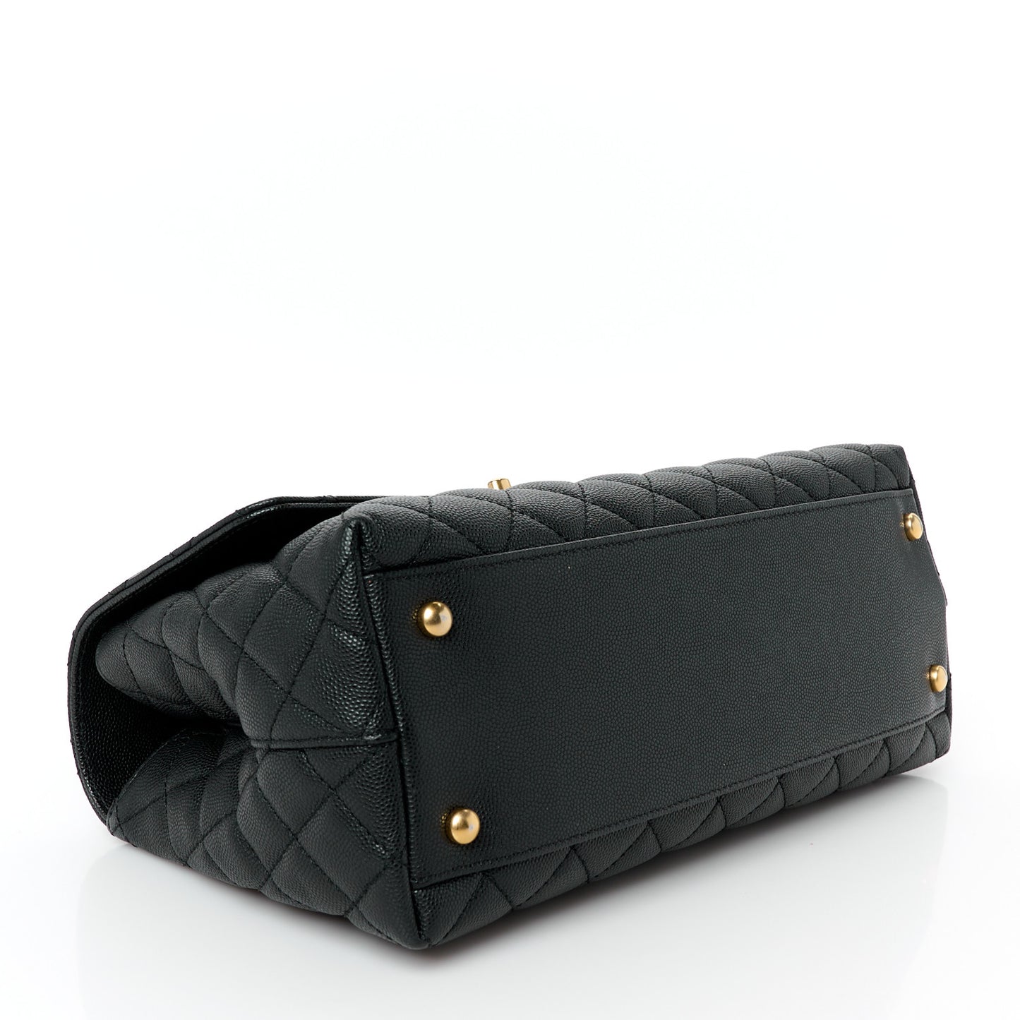Caviar Quilted Small Coco Chain Handle Flap Black
