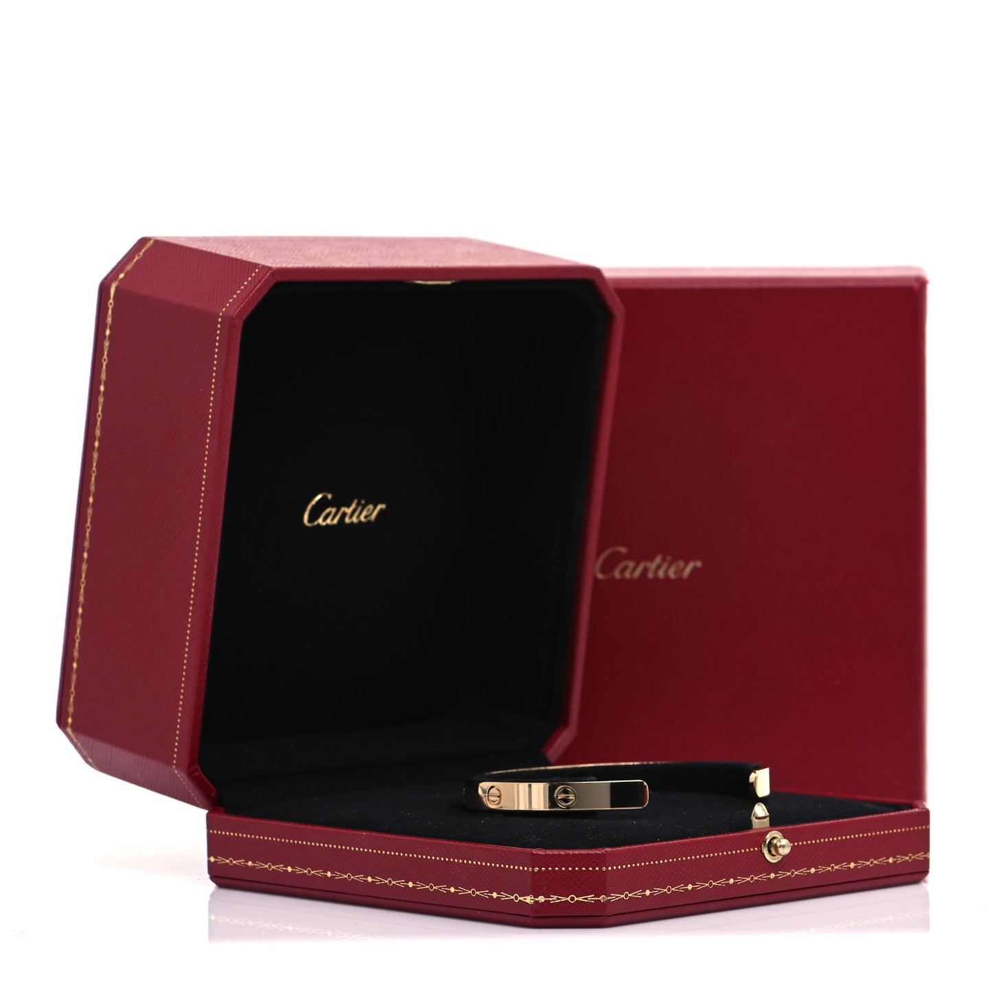 18K Yellow Gold LOVE Cuff Bracelet 21