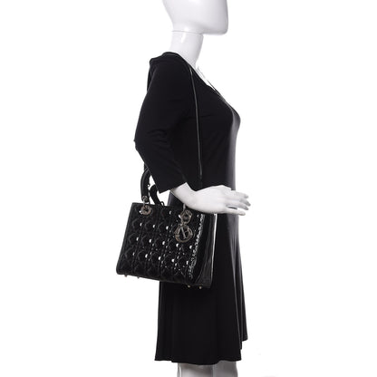 Christian Dior Patent Cannage Medium Lady Dior Black 2 of 10