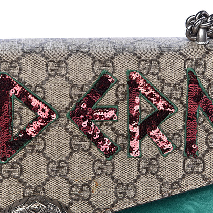 Gucci GG Supreme Monogram Embroidered Medium Dionysus Shoulder Bag Emerald 12 of 13