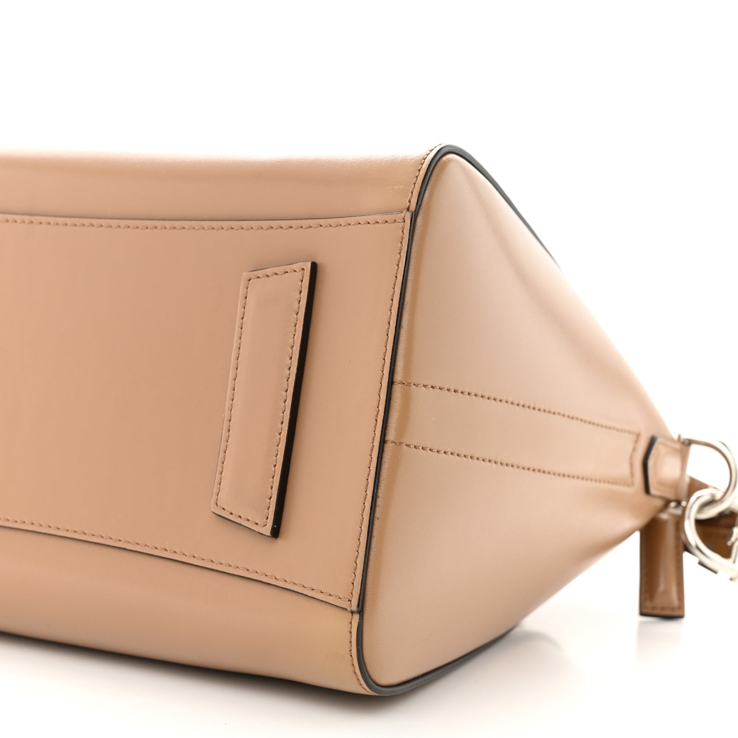 Shiny Lord Calfskin Small Antigona Dark Beige
