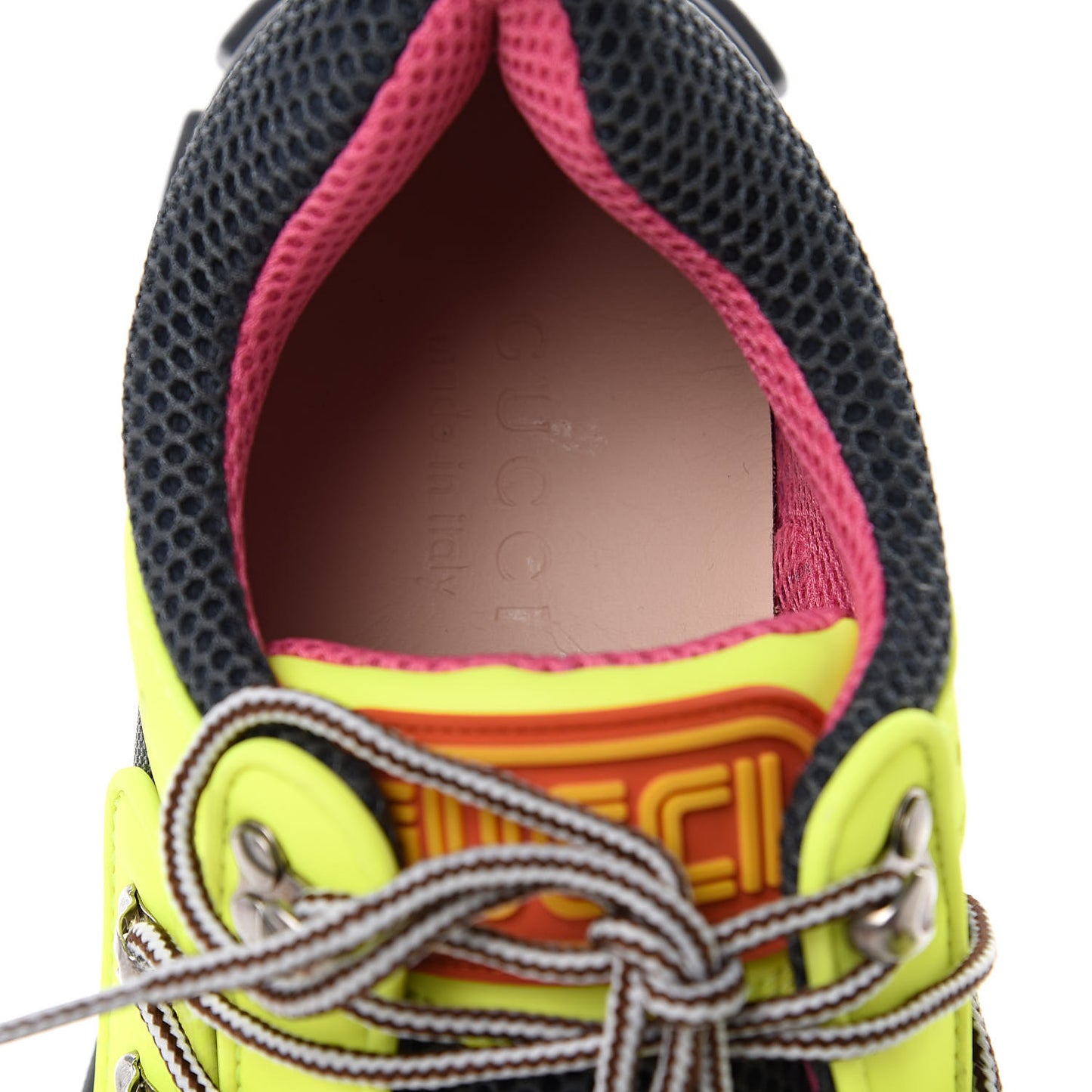 X SEGA Mesh Technical Canvas Calfskin Reflective Mens Flashtrek Sneakers 7.5 Neon Yellow Lotus