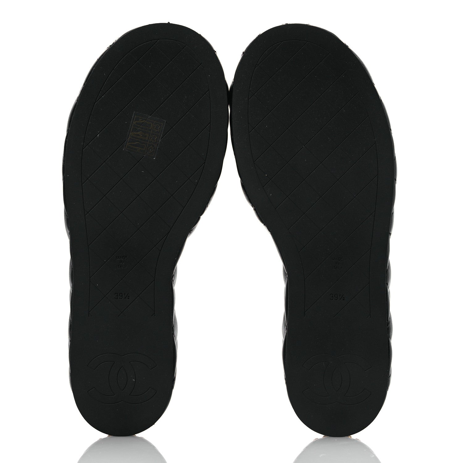 Chanel Lambskin Quilted Camelia CC Wedge Sandal Mules 39.5 Black 7 of 13