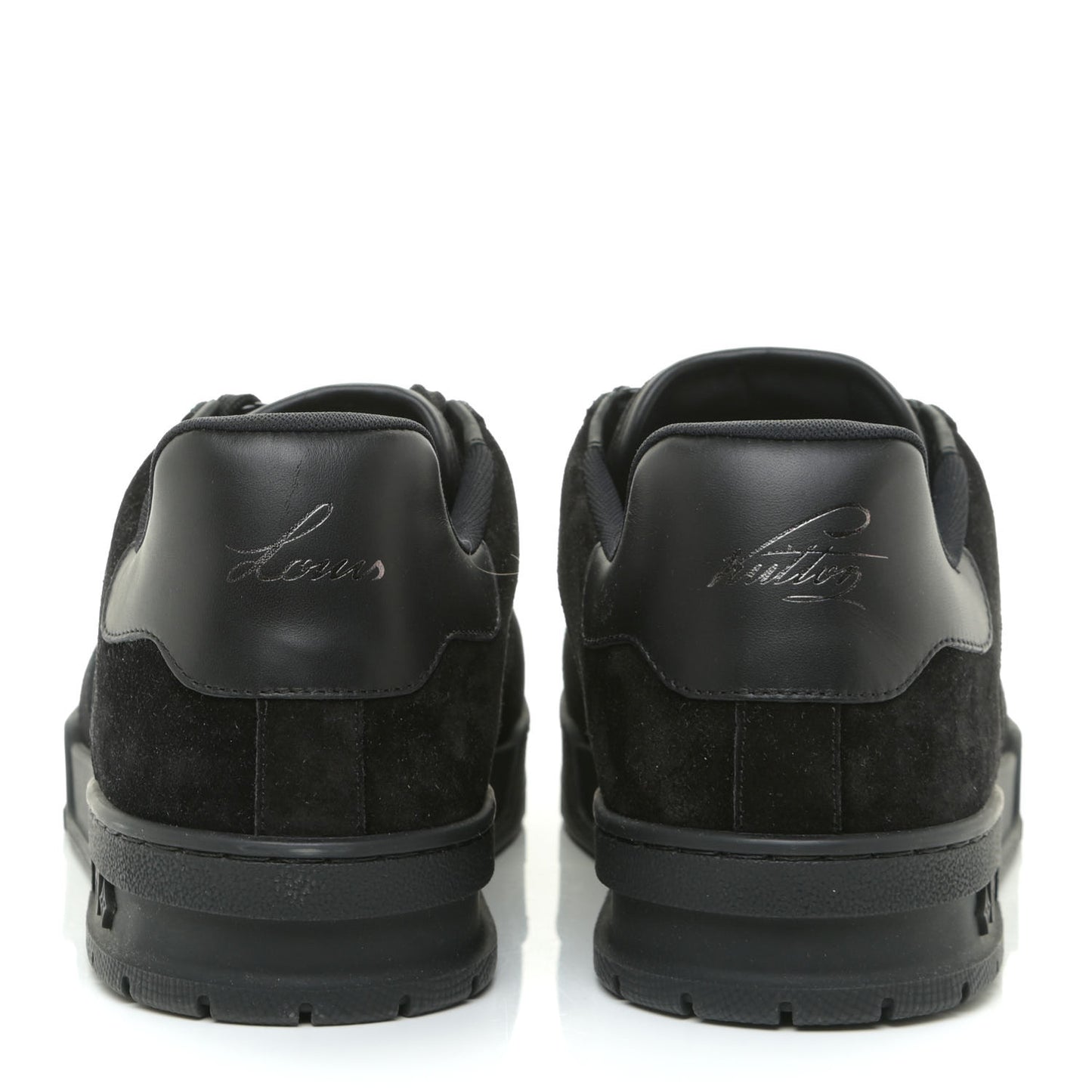 Suede Mens LV Trainer Sneakers 9 Black
