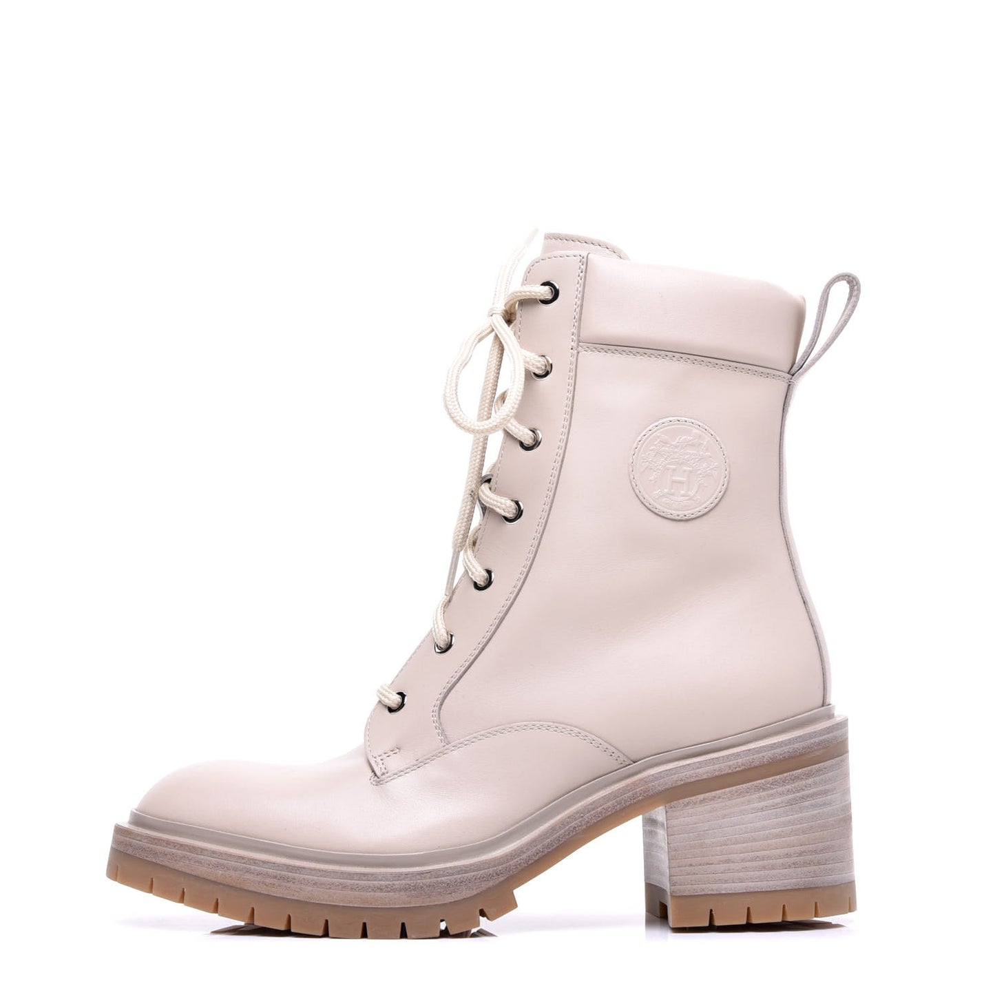 Calfskin Bridge Ankle Boots 38 Beige Grege