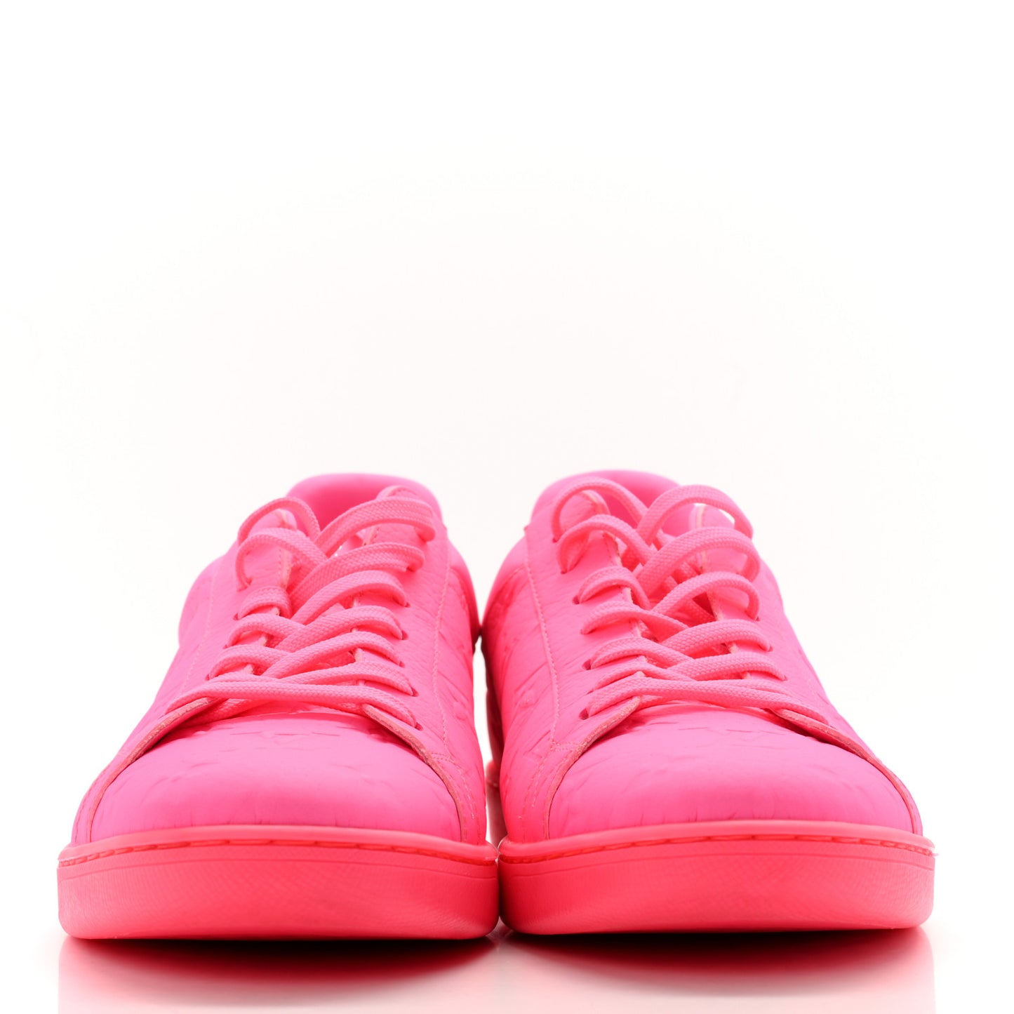 Grained Calfskin Embossed Monogram Mens Luxembourg Sneakers 8 Fluo Pink