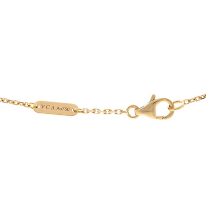 Van Cleef & Arpels 18K Yellow Gold Turquoise Vintage Alhambra Pendant Necklace 4 of 5