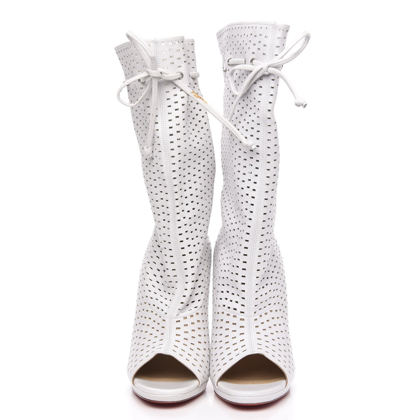 Perforated Nappa Suede Jennifer 120 Boots 37 White