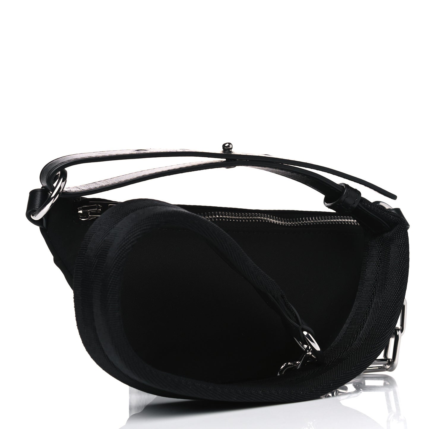 Nylon Logo Printed Belt Bag Black