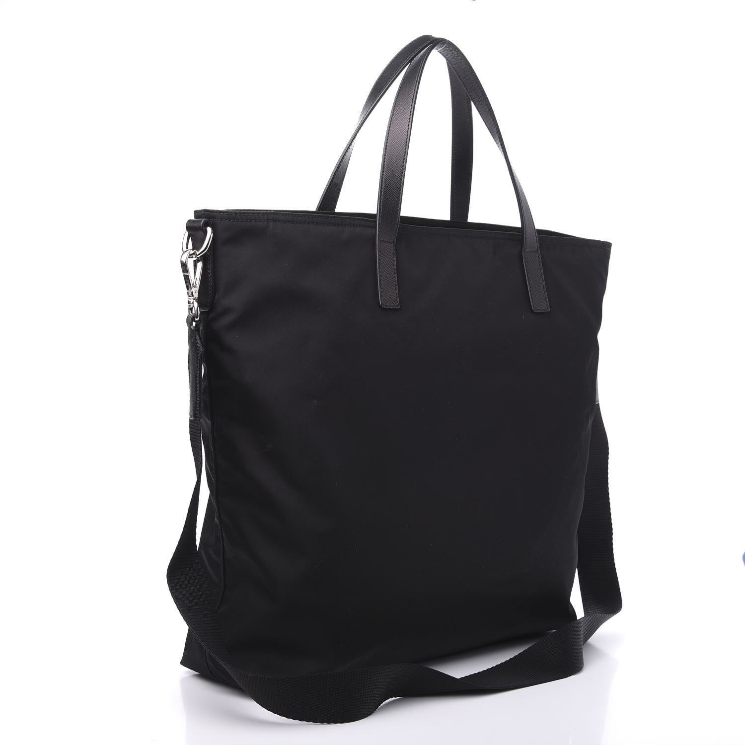 Prada Tessuto Nylon Saffiano Tote Black 4 of 13