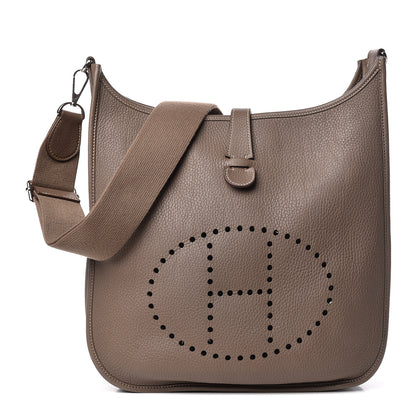 Hermes Taurillon Clemence Evelyne III PM Etoupe 1 of 11
