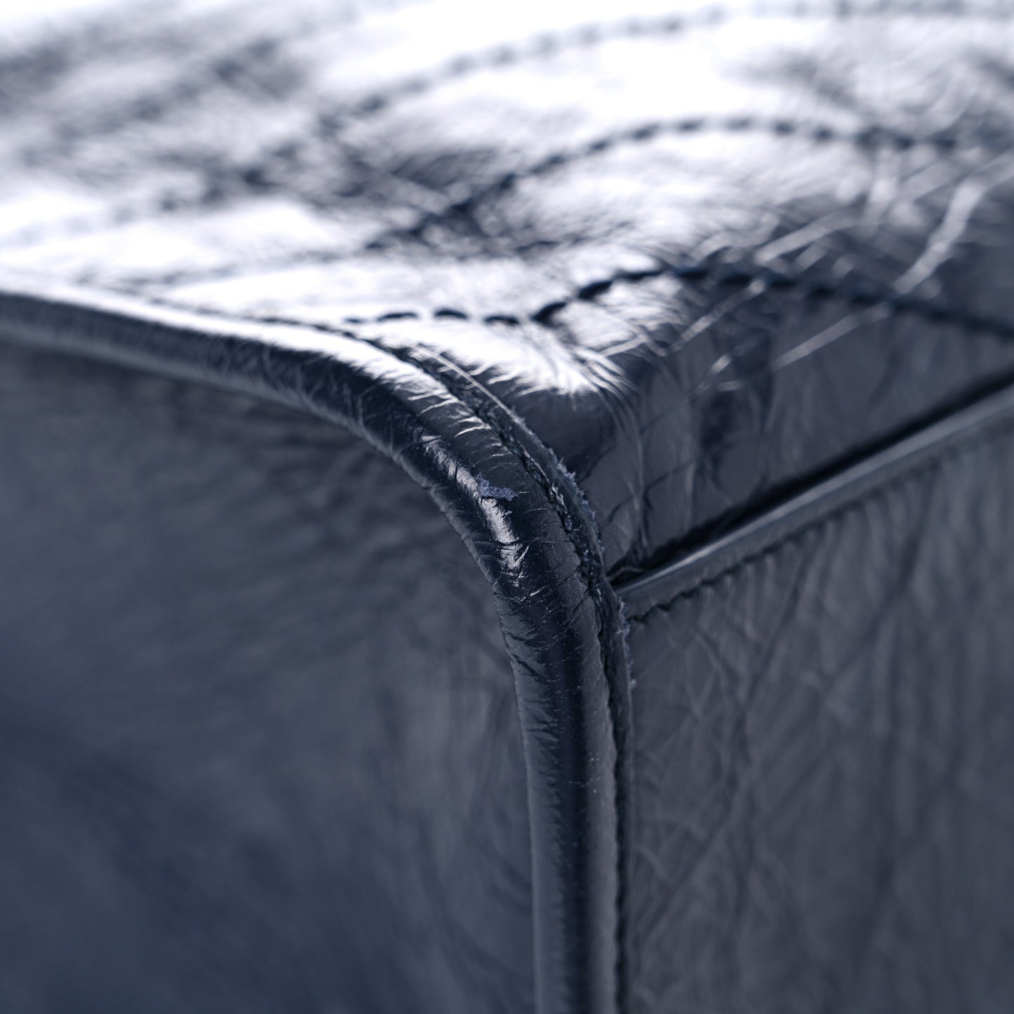 Crinkled Calfskin Matelasse Monogram Niki Shoulder Bag Deep Marine