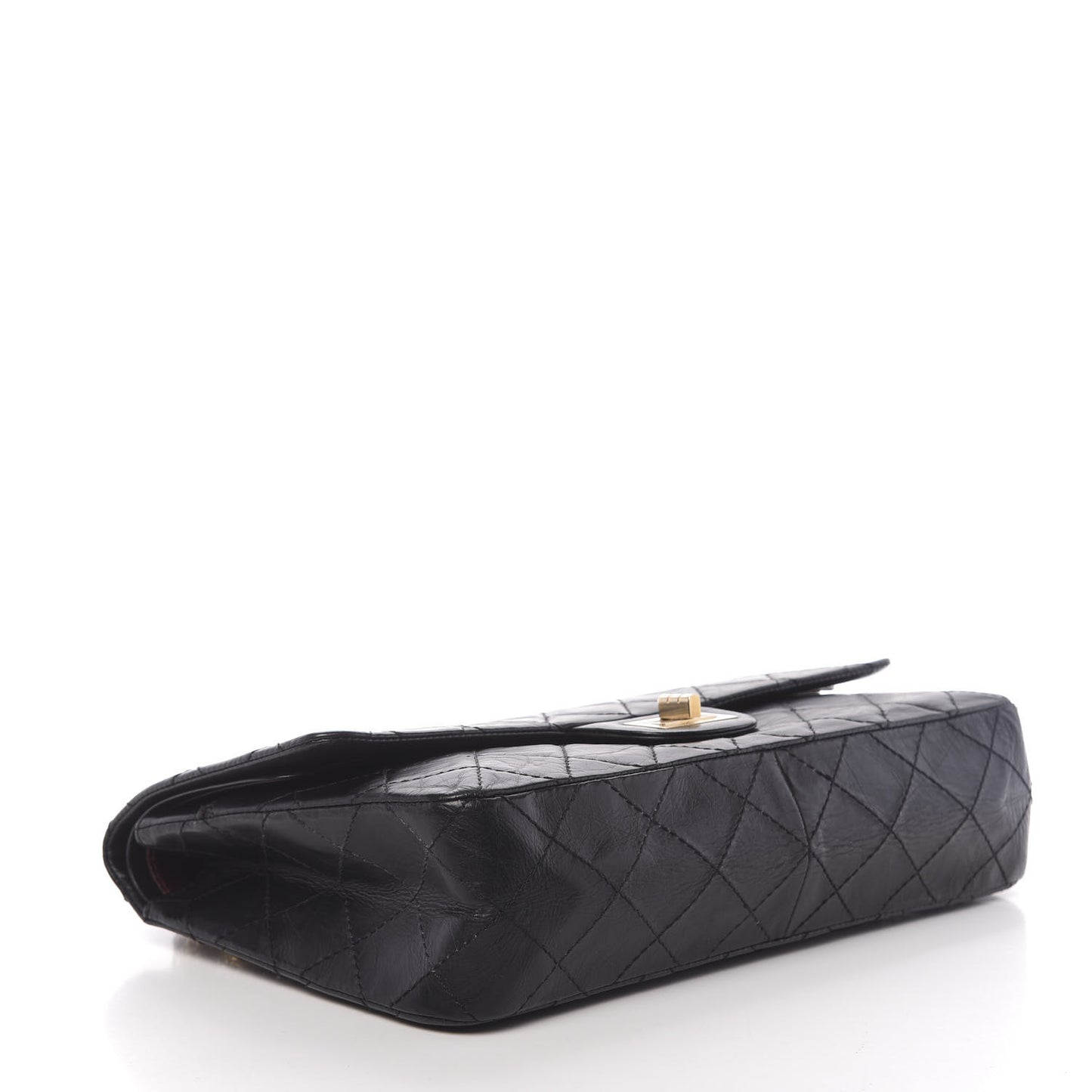 Aged Calfskin Quilted 2.55 Reissue 227 Flap Black