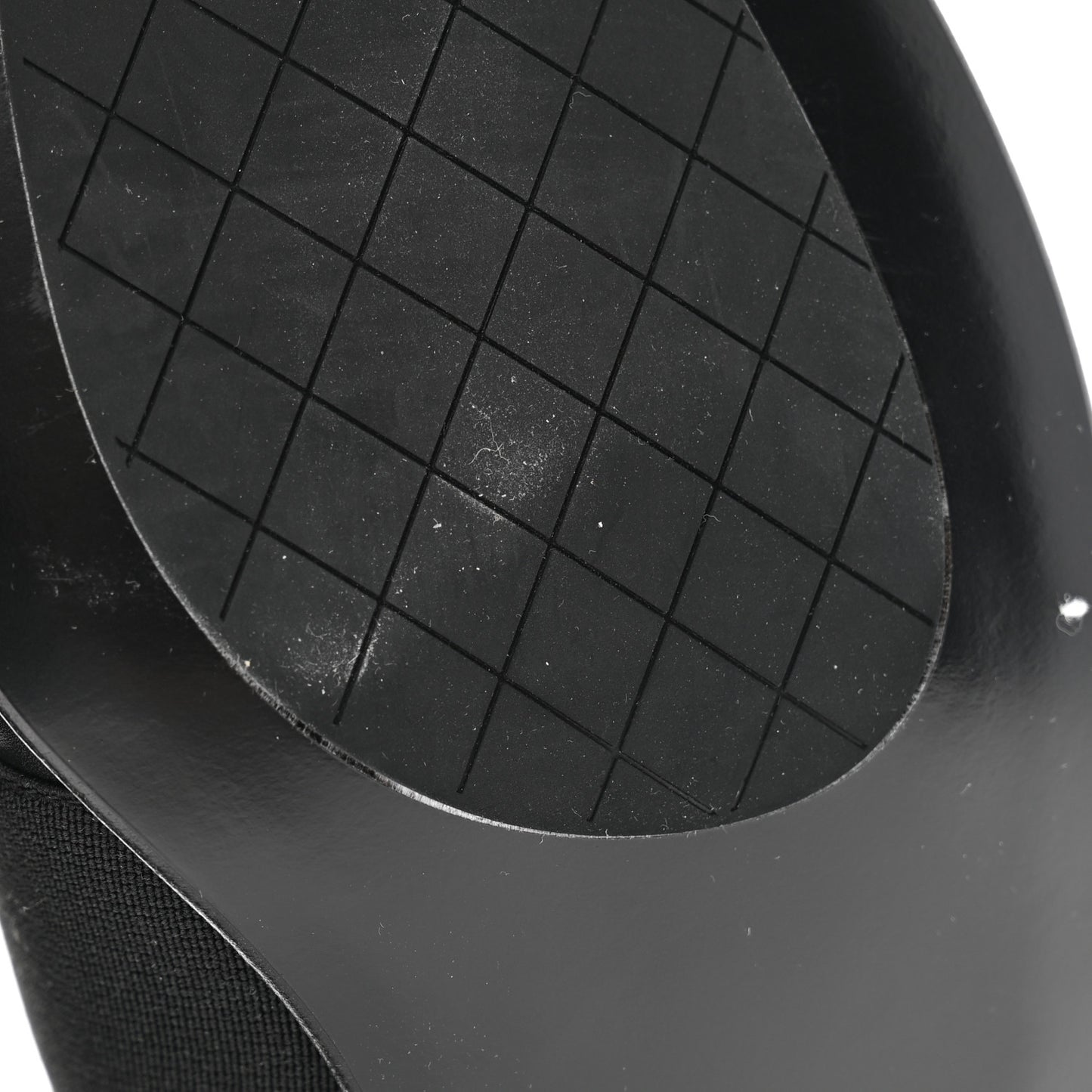 Calfskin Elastic Lace Up Cap Toe CC Loafers 40 Black