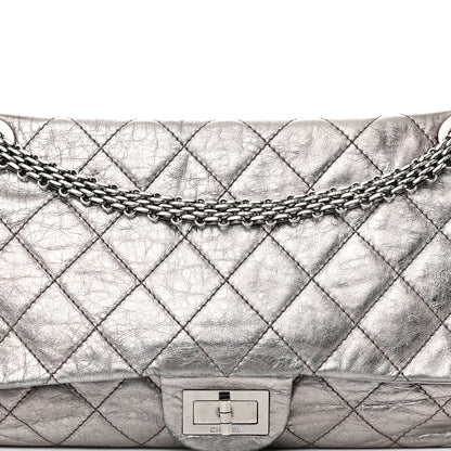 Chanel Metallic Aged Calfskin Quilted 2.55 Reissue 227 Flap Silver 7 of 13