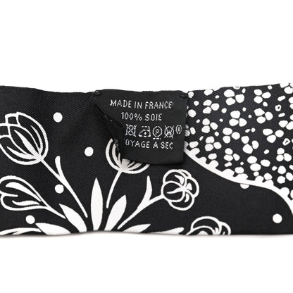 Hermes Silk Les Leopards Twilly Black White 2 of 4