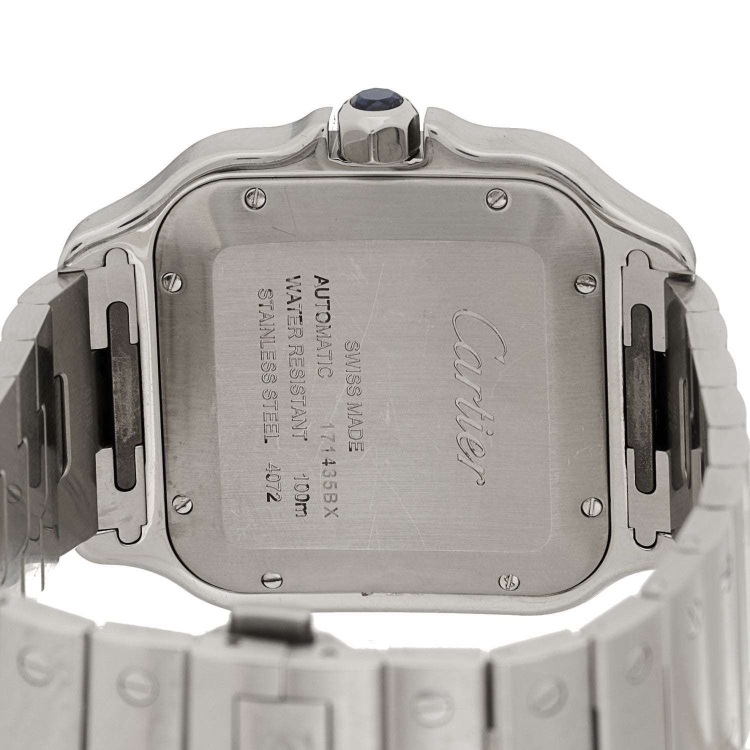 Cartier Stainless Steel 39.8mm Santos De Cartier Automatic Watch Blue 4 of 5