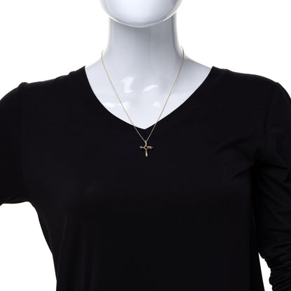 Tiffany 18K Yellow Gold Elsa Peretti Infinity Cross Pendant Necklace 2 of 6