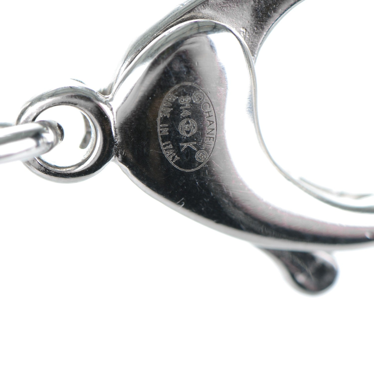 Chanel Tweed CC Oversized Padlock Chain Necklace Black Silver 4 of 4