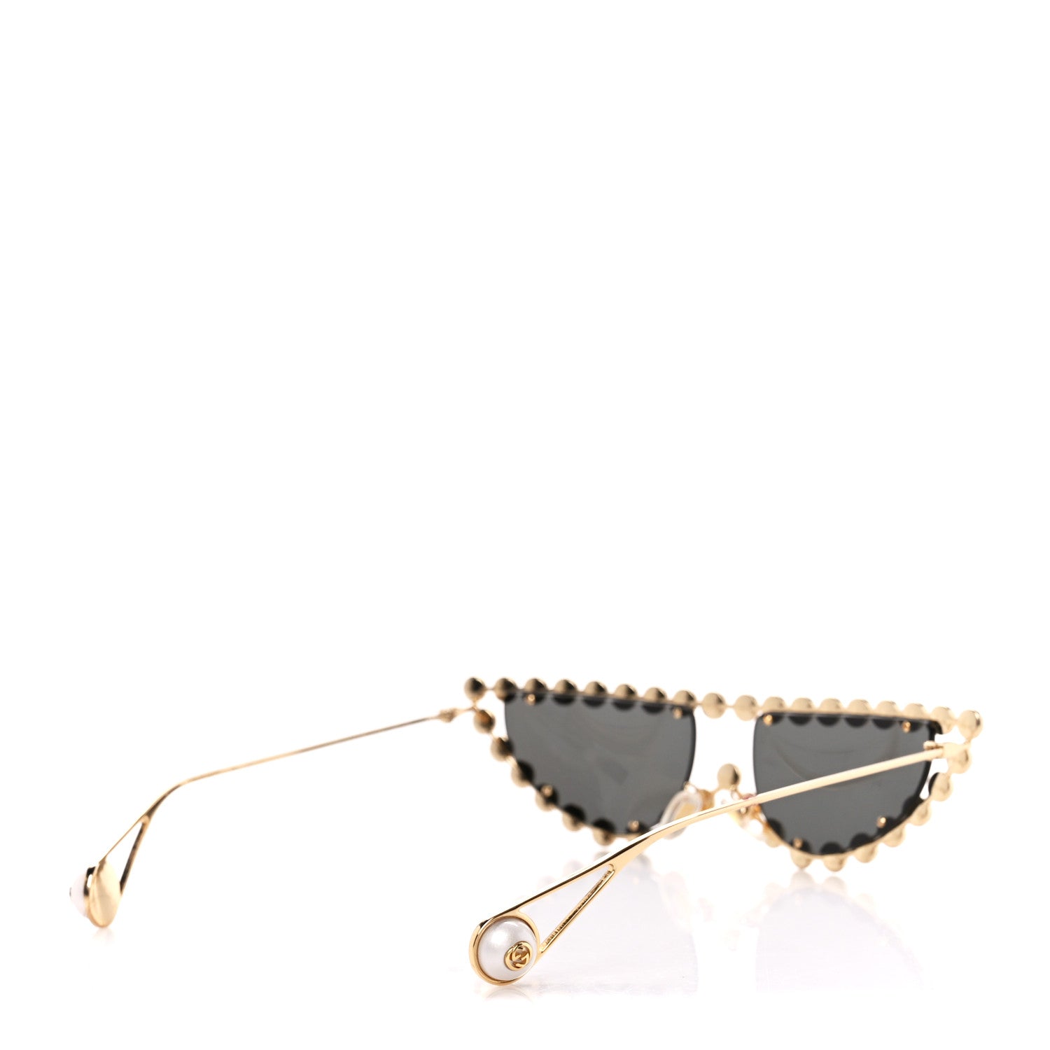 Gucci Metal Pearl Cat Eye Sunglasses GG0364S Gold 4 of 9
