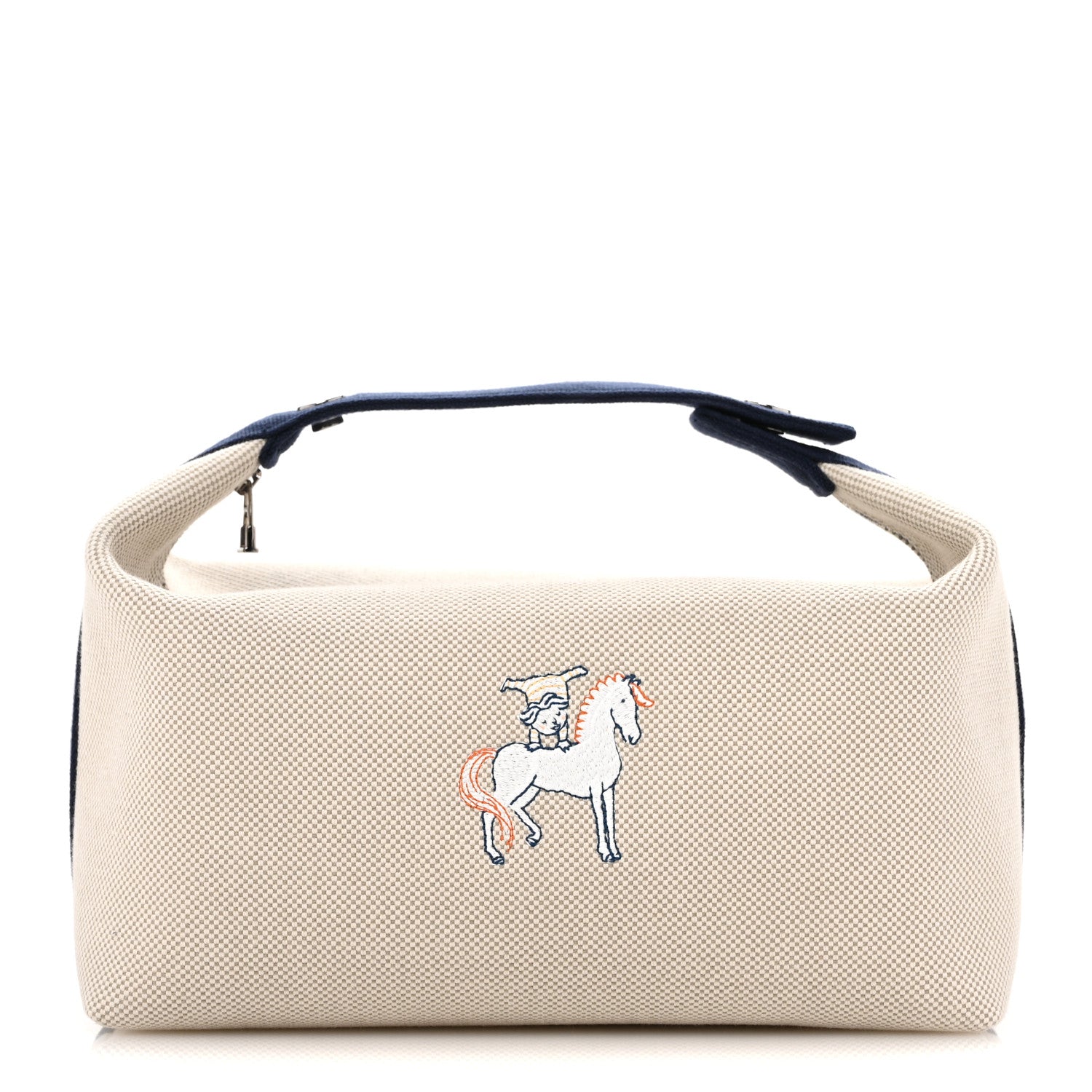 Hermes Canvas Large Bride-A-Brac Cabriole Case Gris Perle 1 of 9